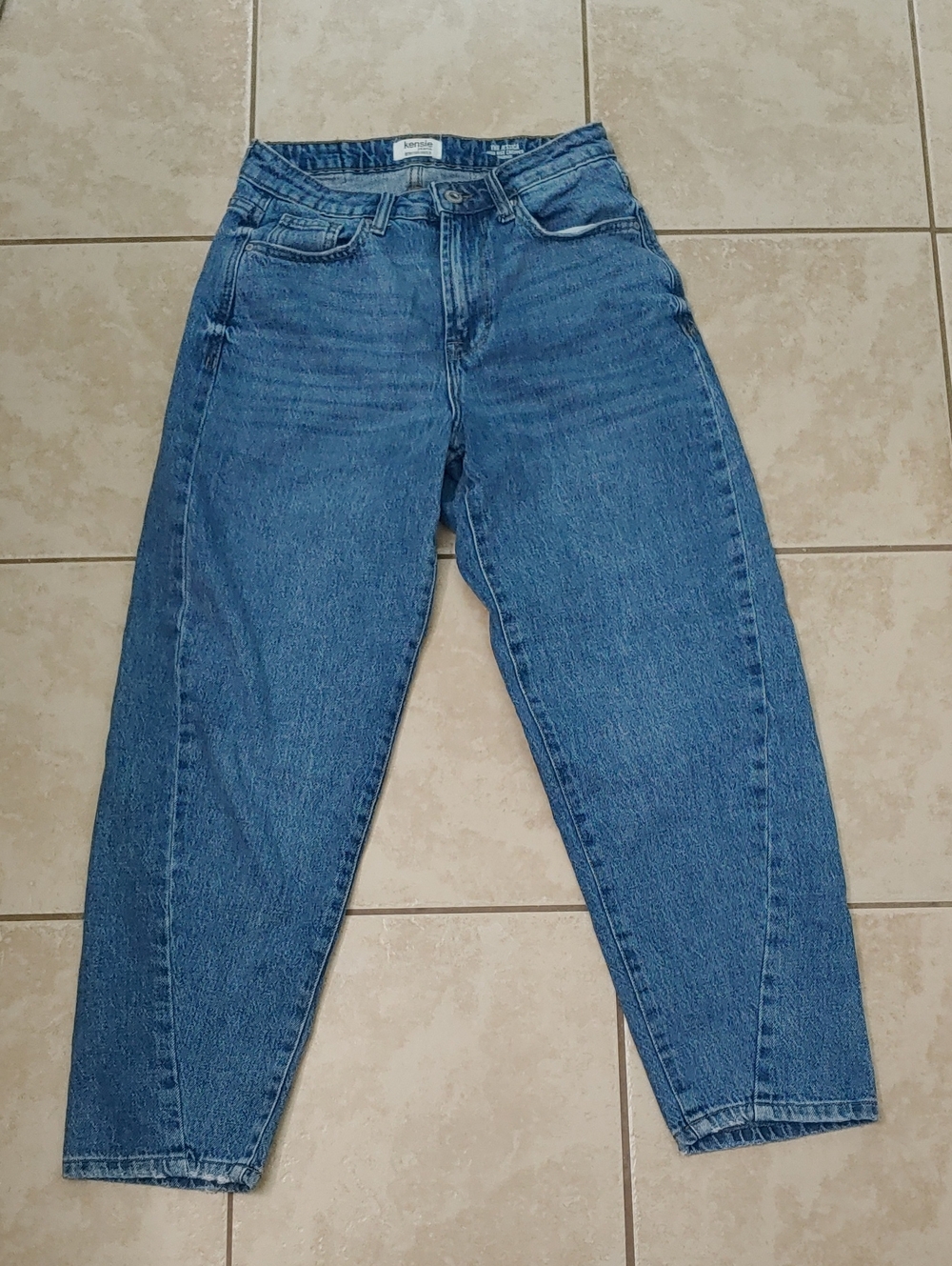 Kensie Jessica Jeans Women's 0/25 High Rise Cropped Barrel Denim